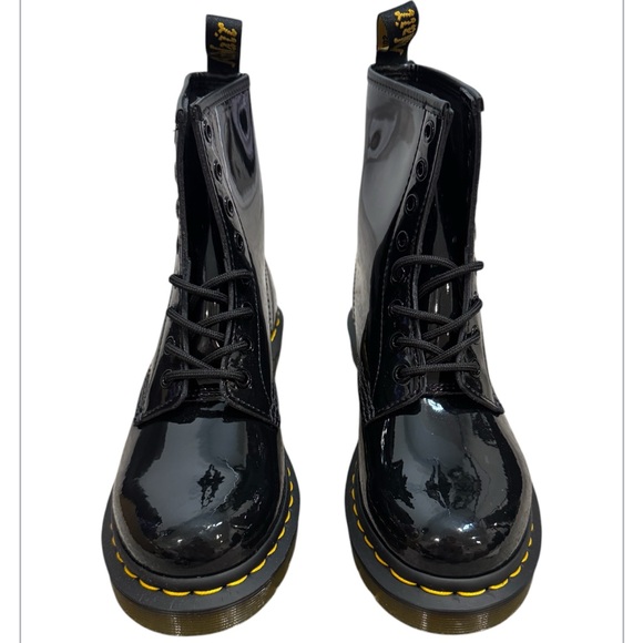 dr martins 1460 WOMEN'S PATENT LEATHER LACE UP BOOTS - Picture 3 of 9